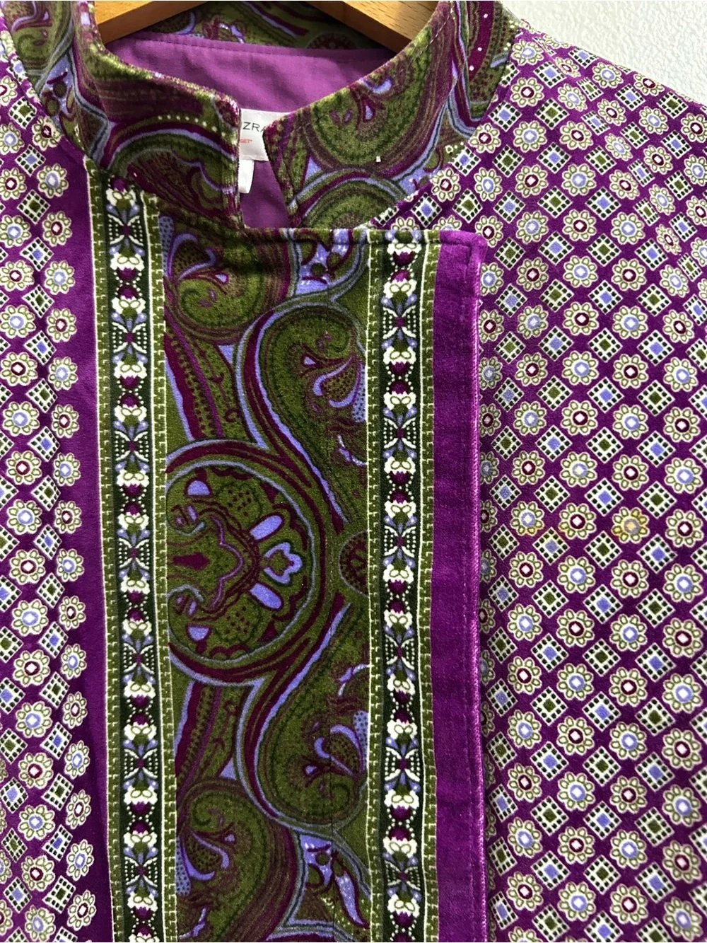 Isaac Mizrahi for Target Jacket Purple Velvet Paisley Jacket Blazer Size S